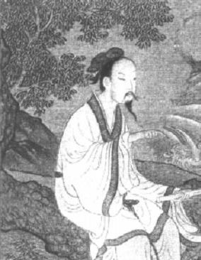 本图为扎巾、穿交领衫子的士人。(宋人《松阴论道图》局部)