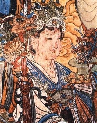 戴凤冠、穿衫裙、挂缨络的妇女(山西永乐宫三清殿壁画)