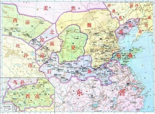 十六国时期各国割据疆域地图