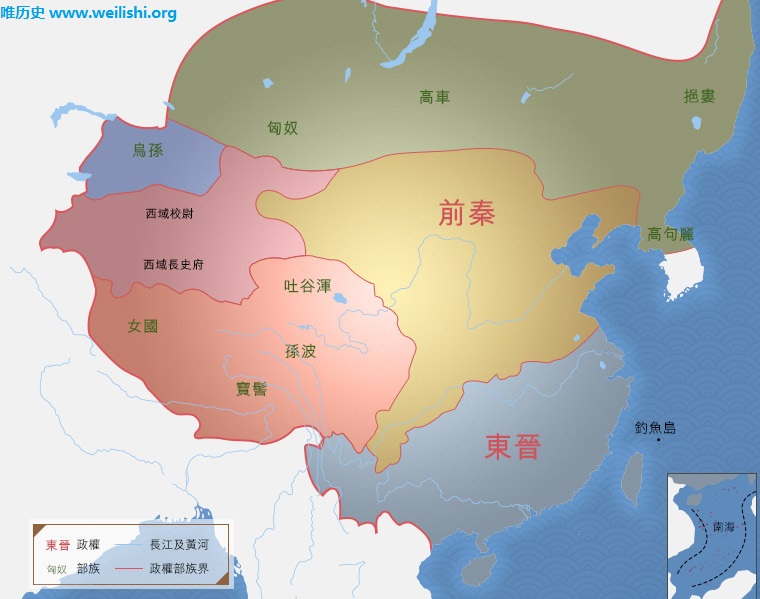 東晉十六國版圖 東晉十六國版圖