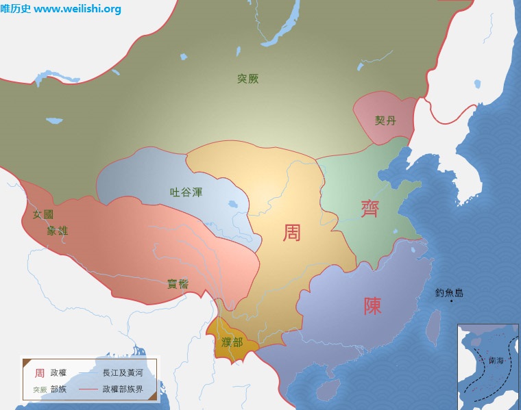 南朝陳齊周版圖 南朝陳齊周版圖
