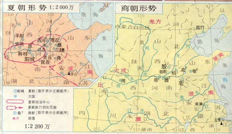 夏朝形势;商朝形势